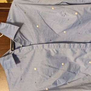 Chambray blue New York and Company button down shirt size small